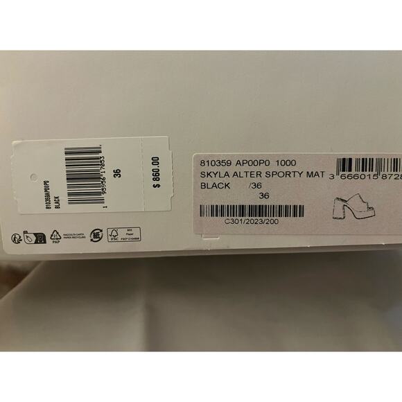 NEW Stella McCartney Skyla Alter Platform Mules, Retail $860, Black, Size 36 (6) - Picture 6 of 9